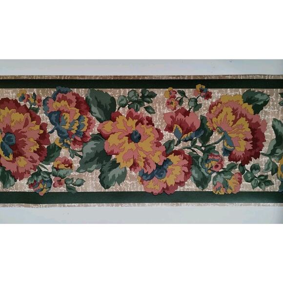 Imperial Wallcovering Pre-pasted Decorative Wall Border - Red/Pink/Gold - 5 yds - Picture 1 of 4